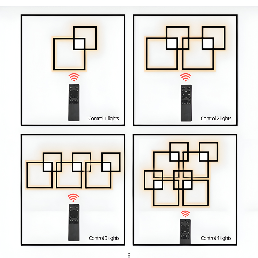 MonoQuad Wandleuchte - Metallic Schwarz Weiß Quadratische LED Wandbeleuchtung