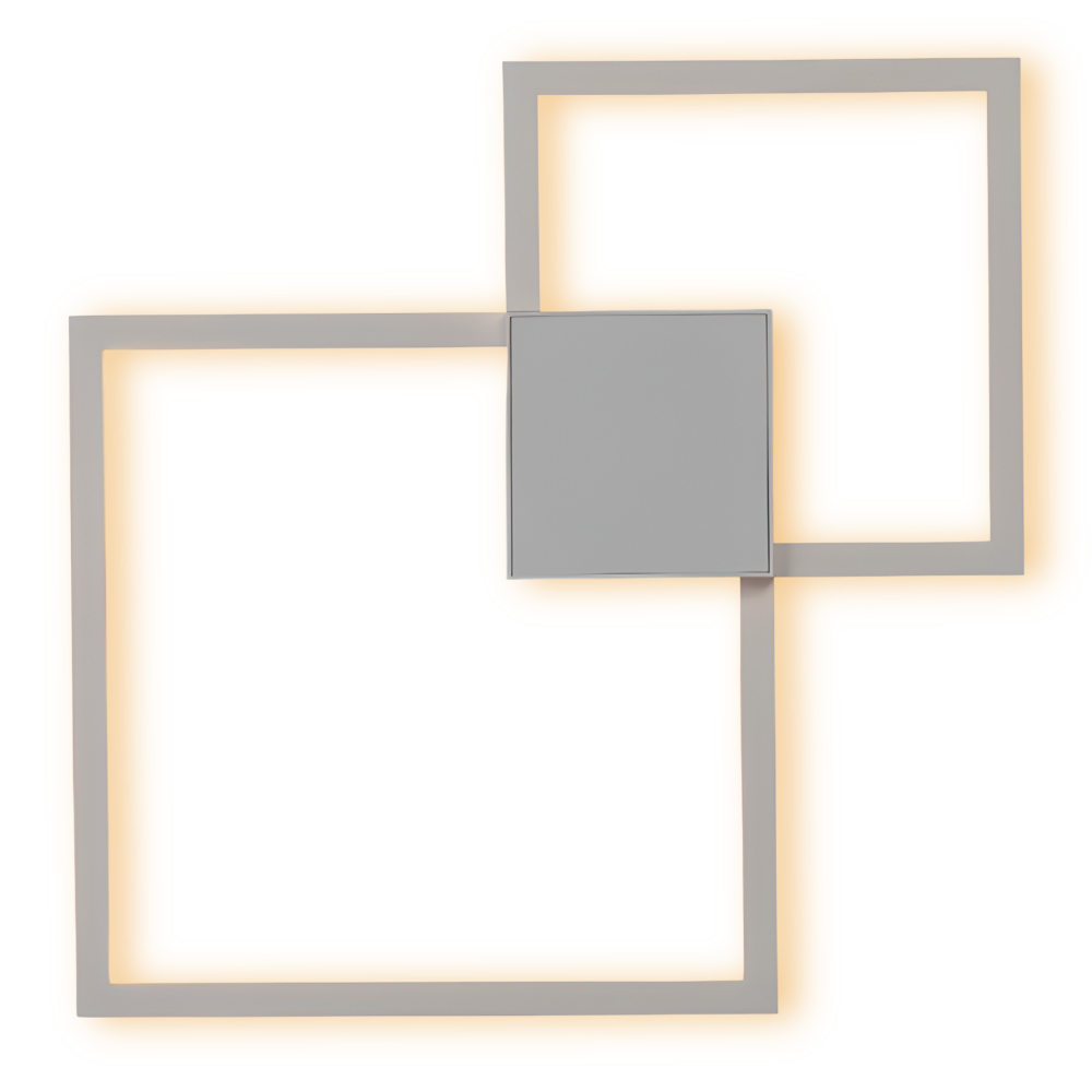 MonoQuad Wandleuchte - Metallic Schwarz Weiß Quadratische LED Wandbeleuchtung