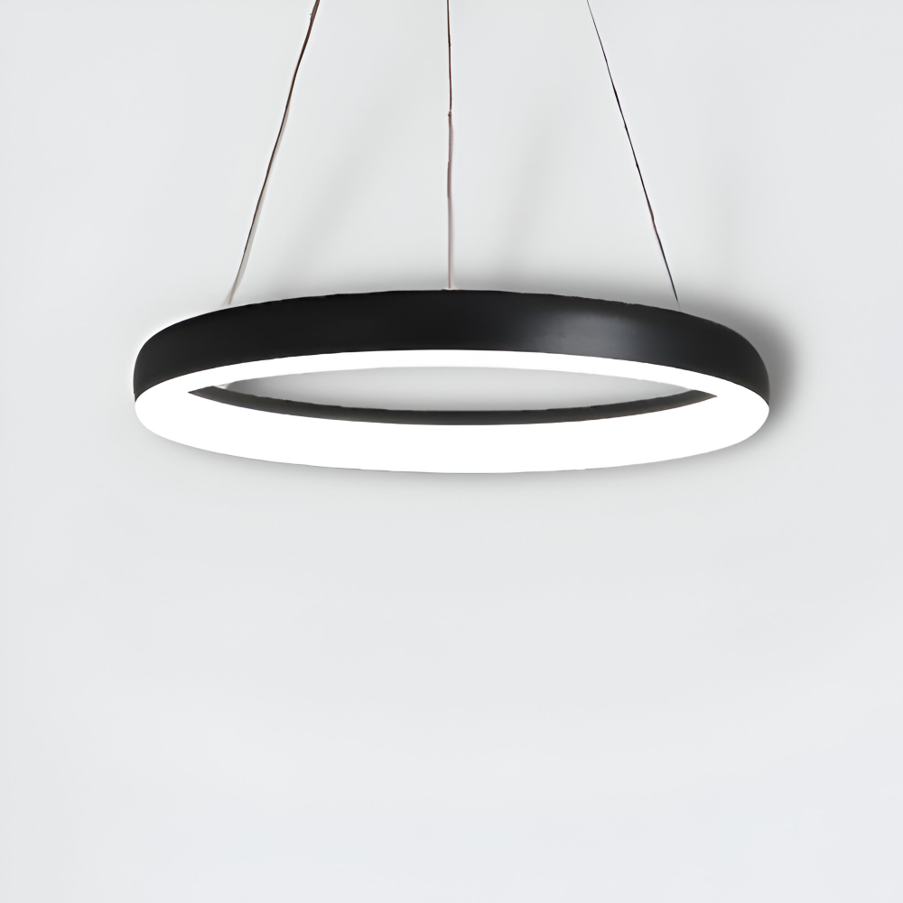 MonoRing Pendelleuchte - Minimalistische Schwarze & Weiße Runde Hängelampe