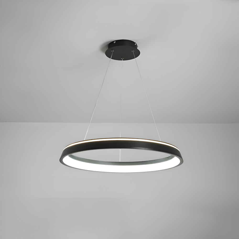 MonoRing Pendelleuchte - Minimalistische Schwarze & Weiße Runde Hängelampe
