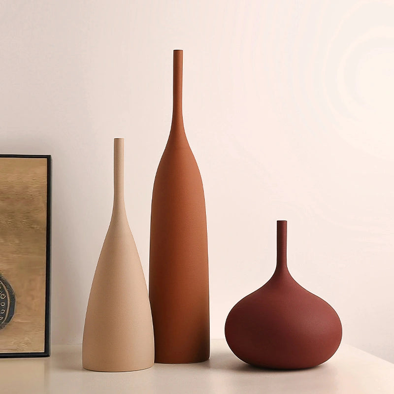 Morandi-Stil Handgebürstete Keramikvase - Elegante Weiße Porzellan Blumenvase für Stilvolle Dekoration 1