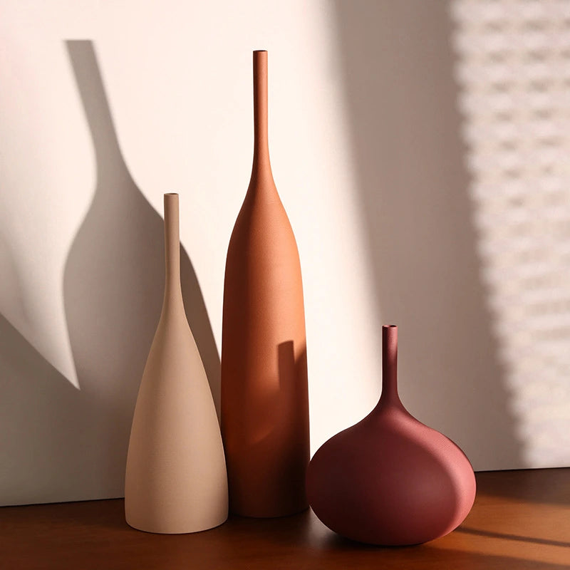 Morandi-Stil Handgebürstete Keramikvase - Elegante Weiße Porzellan Blumenvase für Stilvolle Dekoration 3