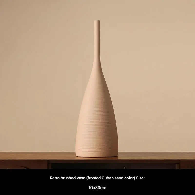 Morandi-Stil Handgebürstete Keramikvase - Elegante Weiße Porzellan Blumenvase für Stilvolle Dekoration 6