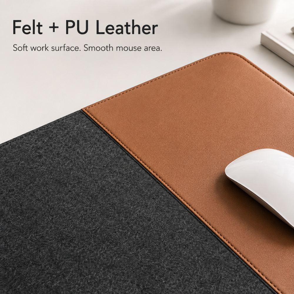 XXL Schreibtischunterlage Mauspad 100x50 cm PU-Leder – Multifunktionale Matte für Büro, Homeoffice & Gaming