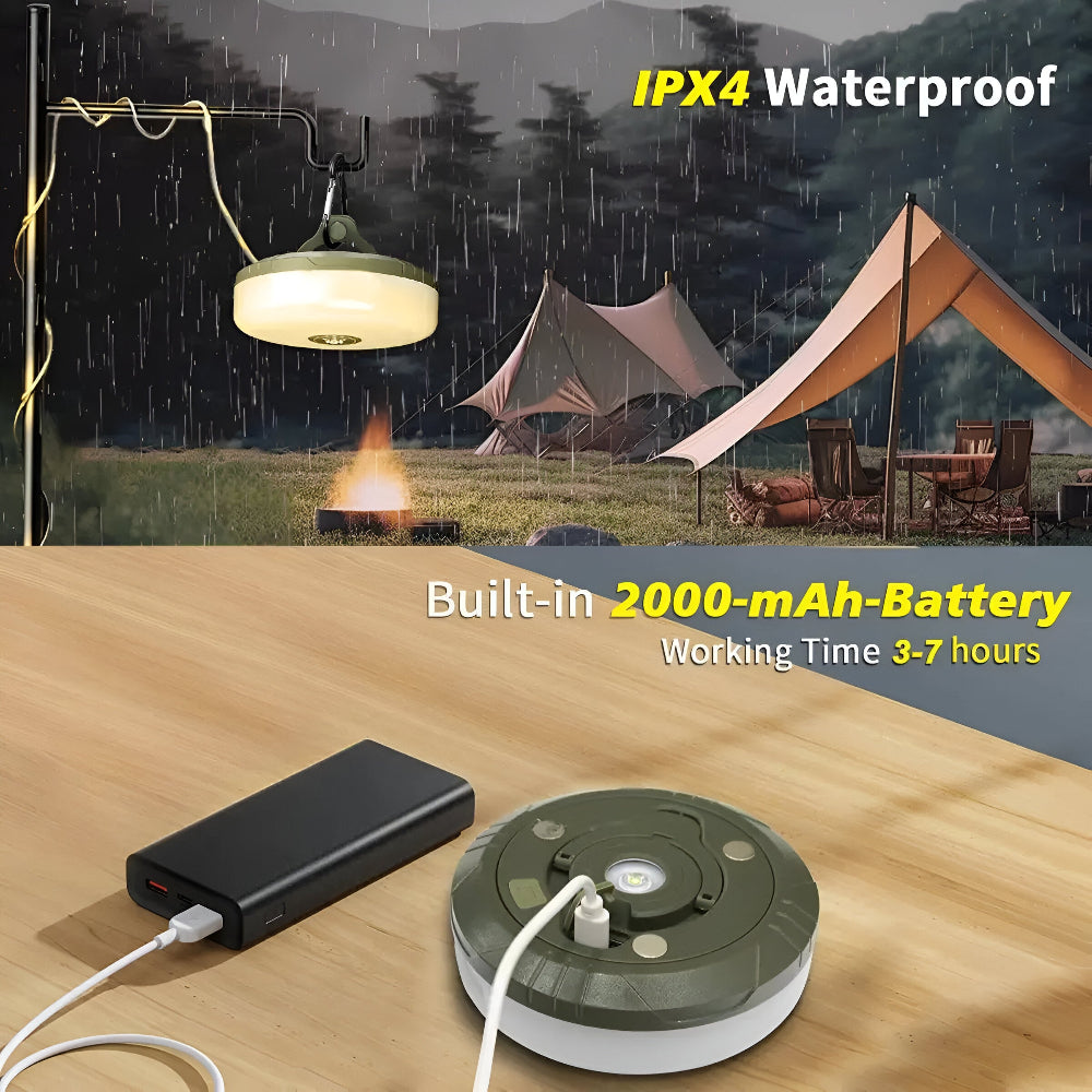 Multifunktionales Campinglampe: 4-in-1 LED-Lampe, Lichterkette und Powerbank für Outdoor-Abenteuer