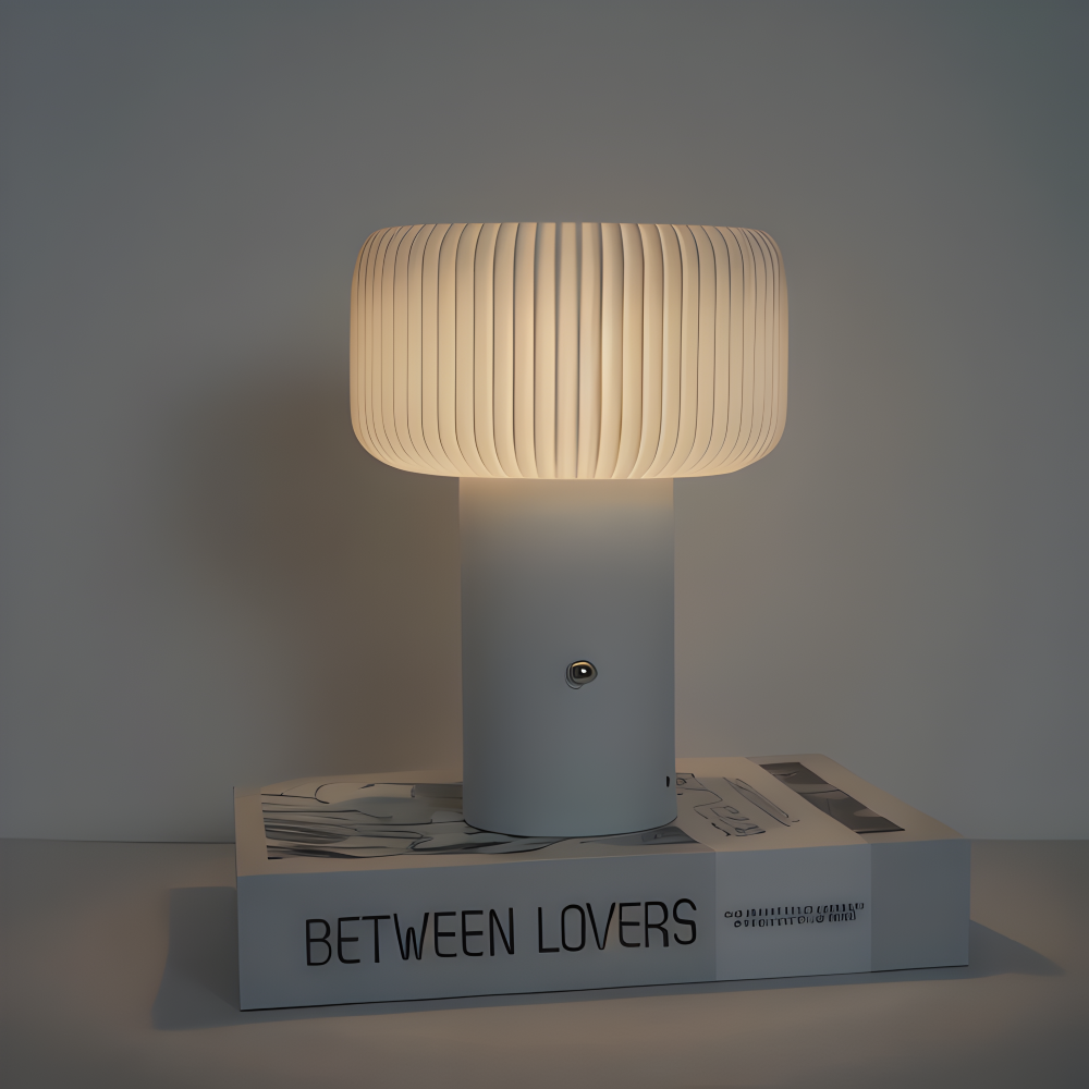 Mush Tischlampe - Stilvolles Geripptes Pilz Nachtlicht - Farbwechselnde Lampe