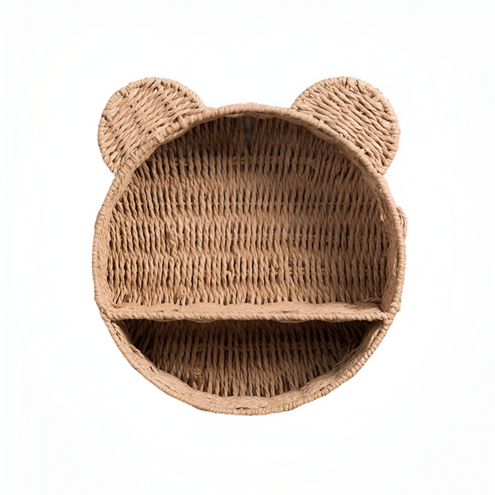 Natürliche Rattan Wandregal in Tierform für eine Stilvolle Wohnraumgestaltung