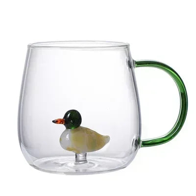 Niedliche Cartoon Tierform Tasse - Hochwertiges Borosilikatglas für Kaltgetränke, 1 Stück 15