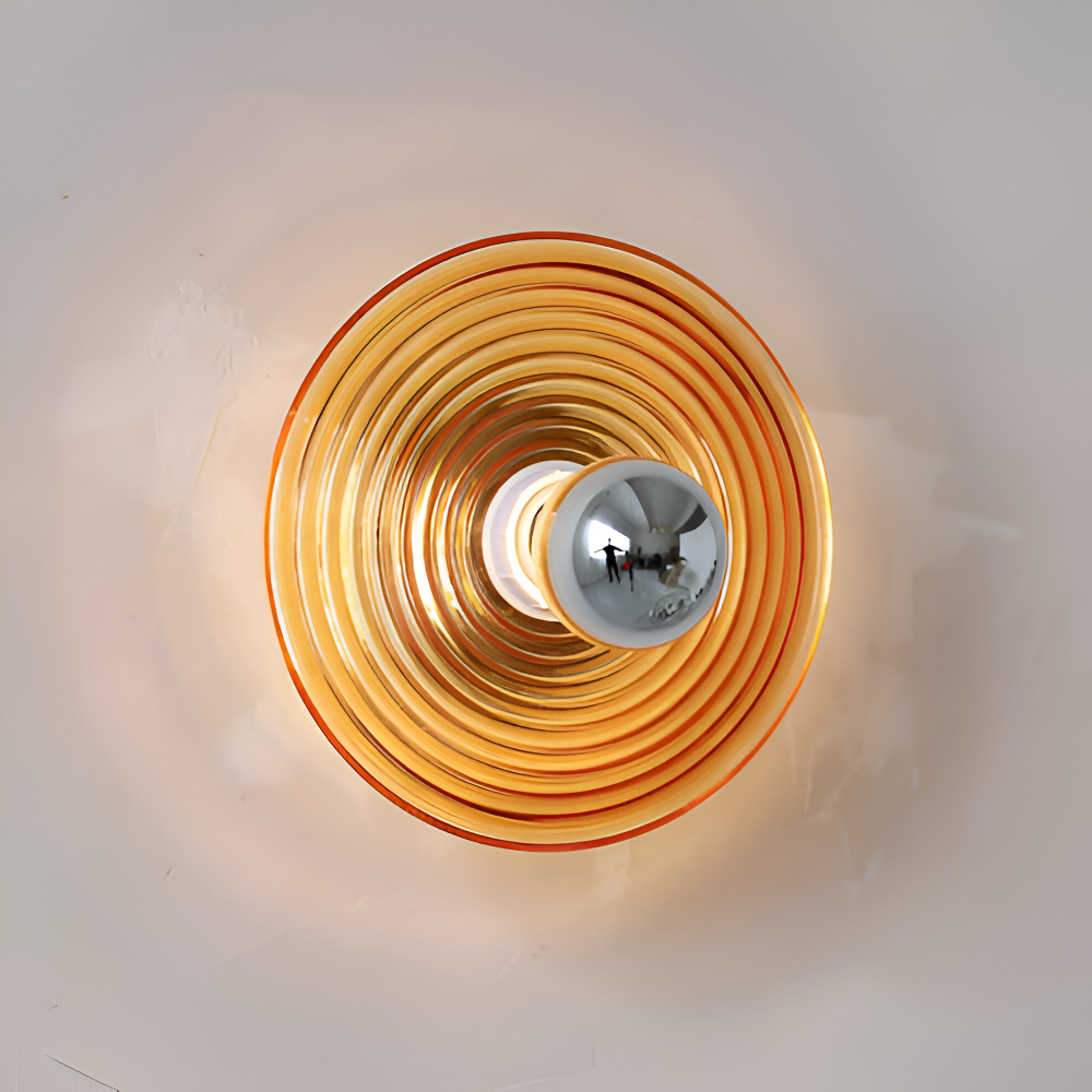 Nordic Ripple - Nordische Corrugated Glass Wandleuchte - Runde Wasser Effekt Ripple Beleuchtung
