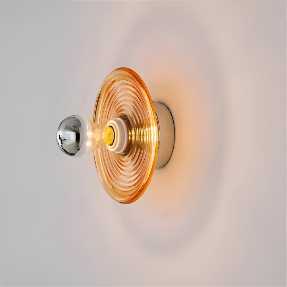 Nordic Ripple - Nordische Corrugated Glass Wandleuchte - Runde Wasser Effekt Ripple Beleuchtung