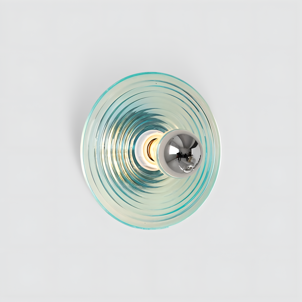 Nordic Ripple - Nordische Corrugated Glass Wandleuchte - Runde Wasser Effekt Ripple Beleuchtung