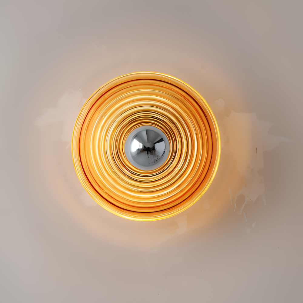 Nordic Ripple - Nordische Corrugated Glass Wandleuchte - Runde Wasser Effekt Ripple Beleuchtung