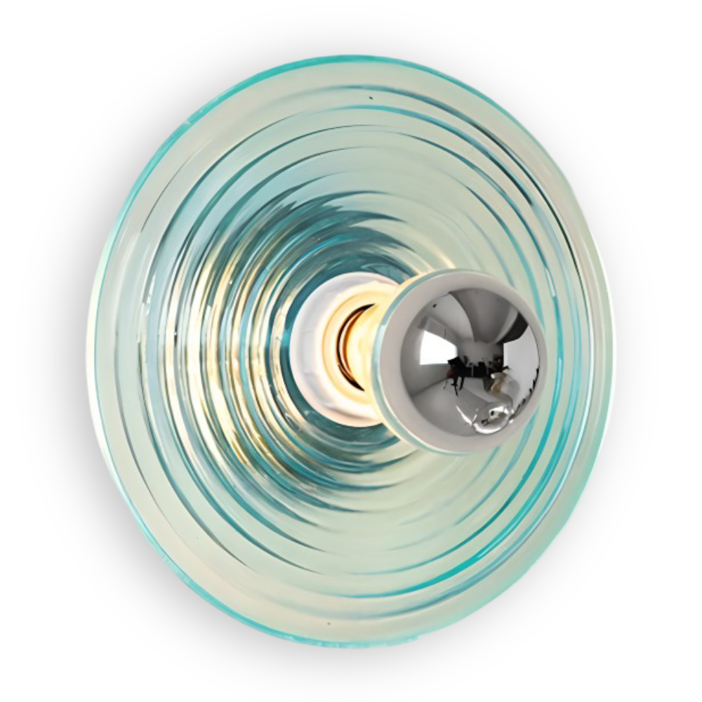 Nordic Ripple - Nordische Corrugated Glass Wandleuchte - Runde Wasser Effekt Ripple Beleuchtung