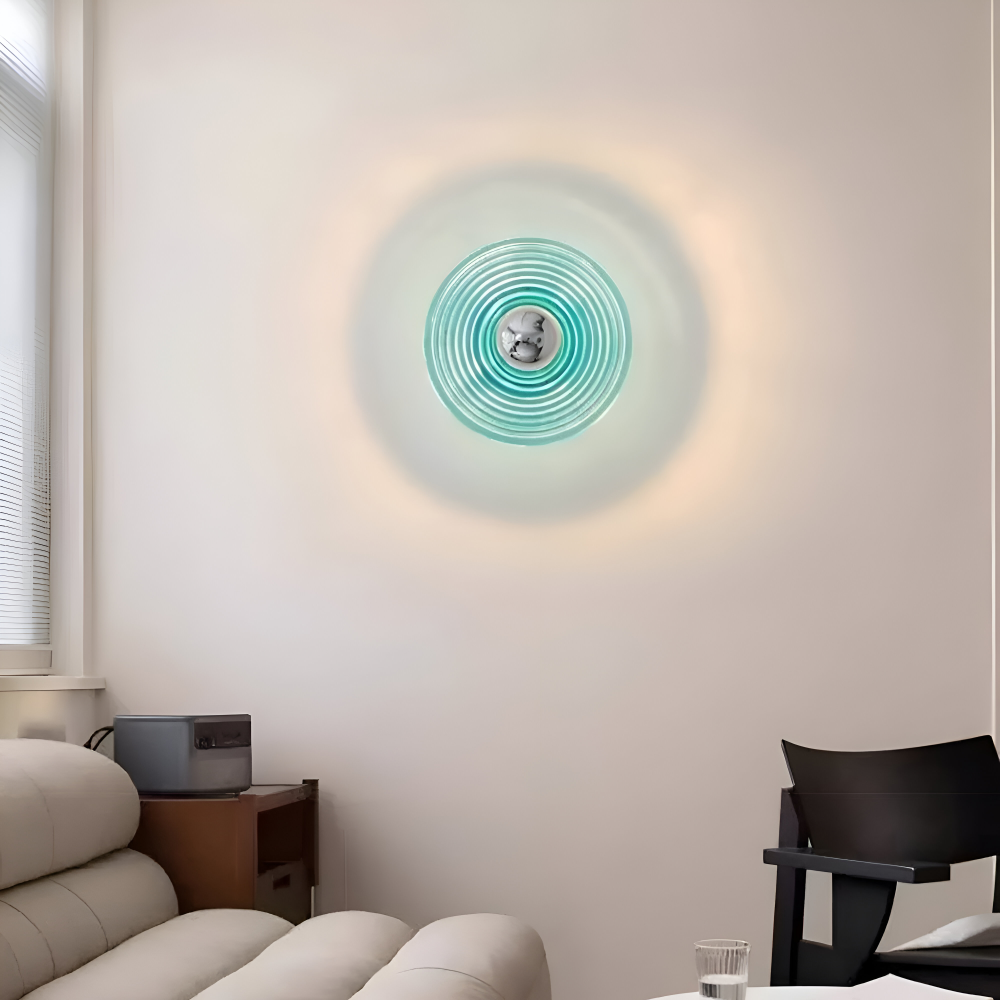 Nordic Ripple - Nordische Corrugated Glass Wandleuchte - Runde Wasser Effekt Ripple Beleuchtung
