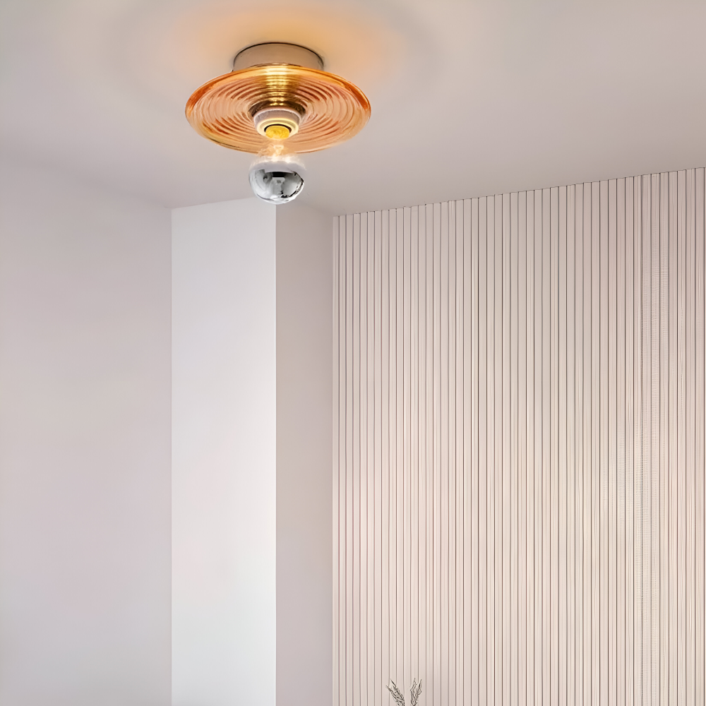 Nordic Ripple - Nordische Corrugated Glass Wandleuchte - Runde Wasser Effekt Ripple Beleuchtung