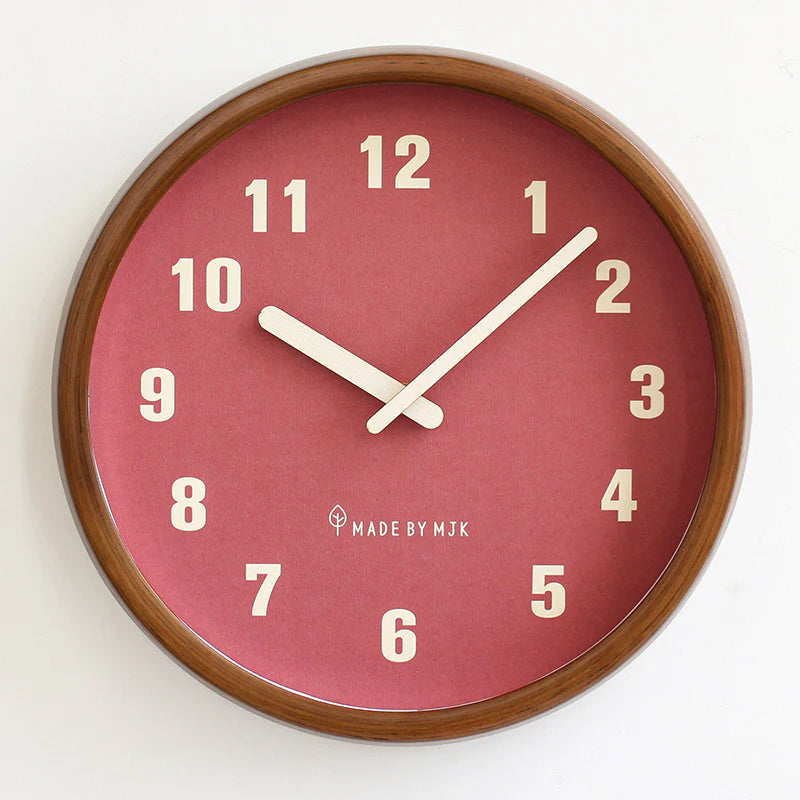 Nordische Wanduhr 30 cm – Leise Holz-Uhr in Naturfarbe für Wohnzimmer & Büro 1