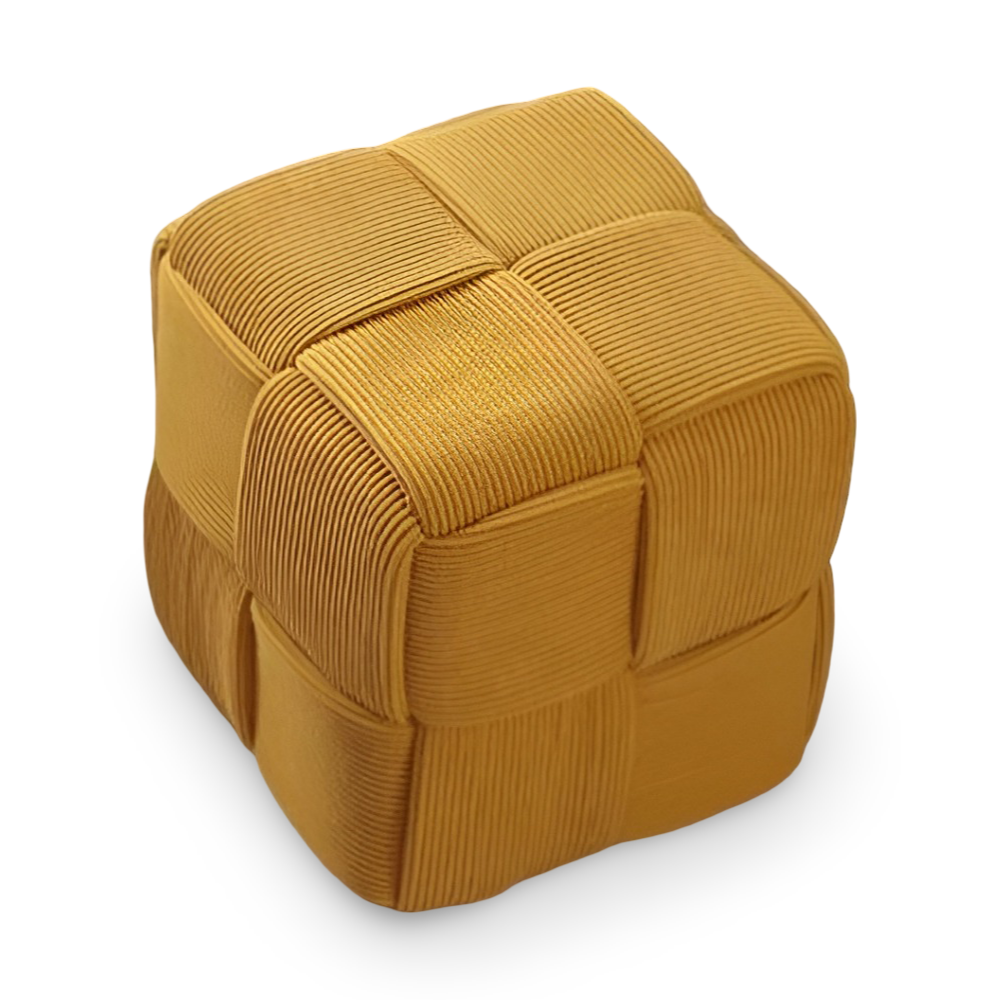 Nordischer Moderner Pouf Hocker - Weiche Cord-Polsterung Weiß für Wohn- & Schlafzimmer Deko