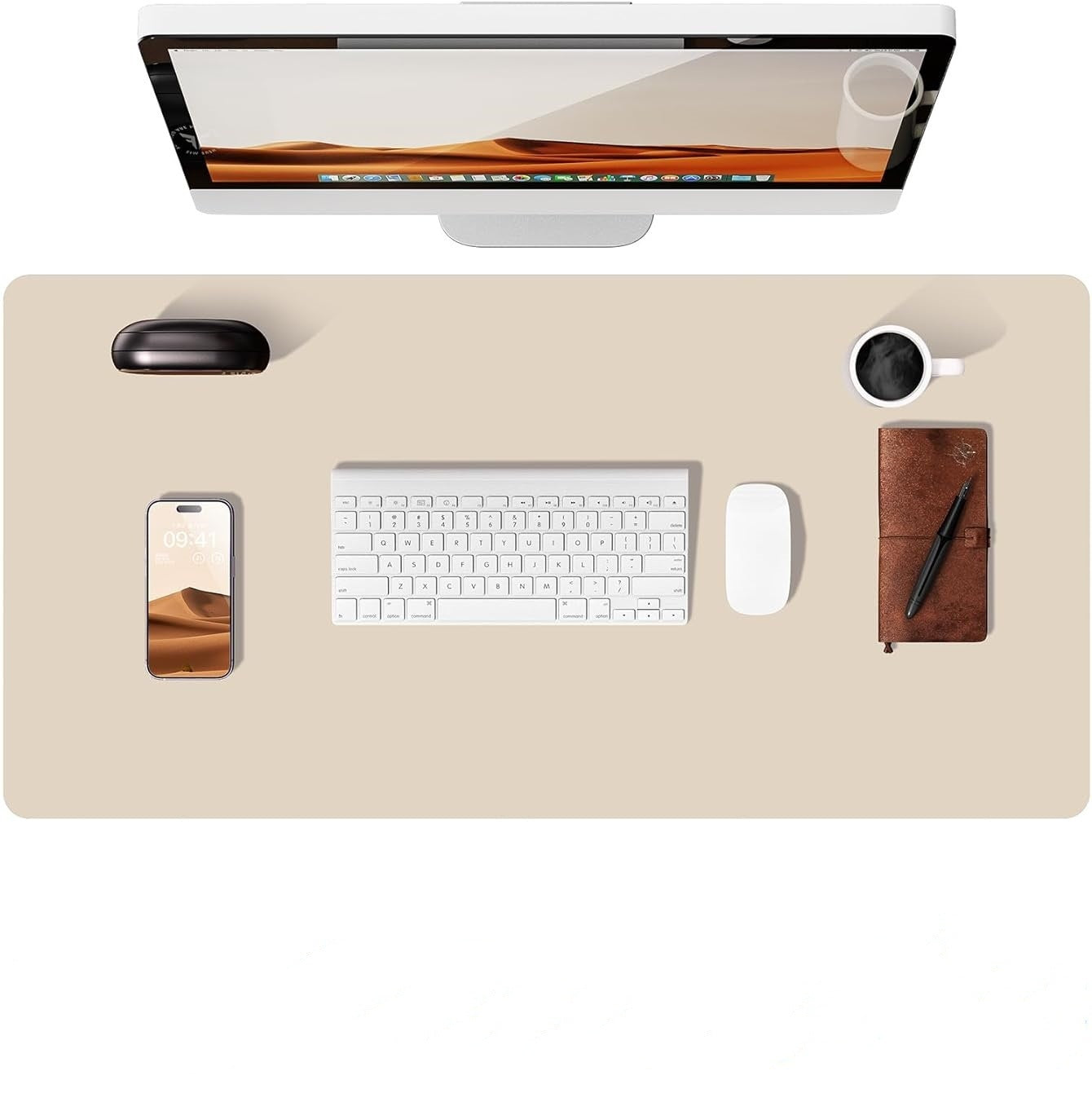 Elegante Schreibtischmatte - Wasserabweisend mit Rutschfester Wildleder-Unterlage für Ordentliches Home Office