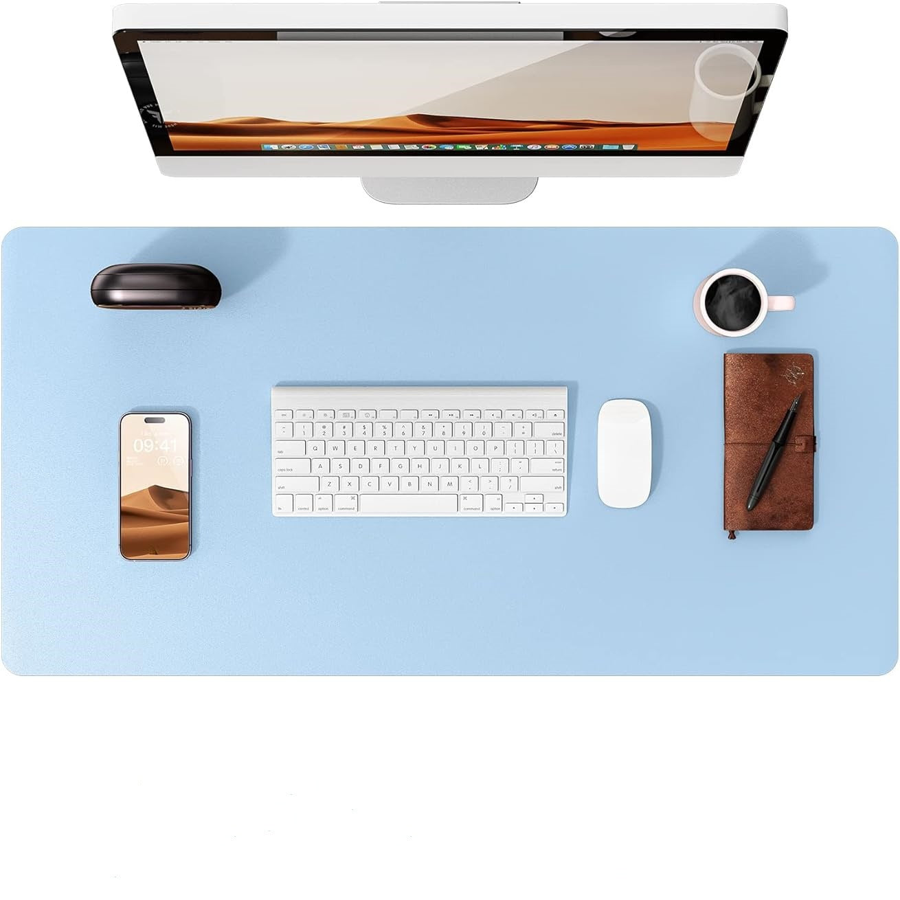 Elegante Schreibtischmatte - Wasserabweisend mit Rutschfester Wildleder-Unterlage für Ordentliches Home Office