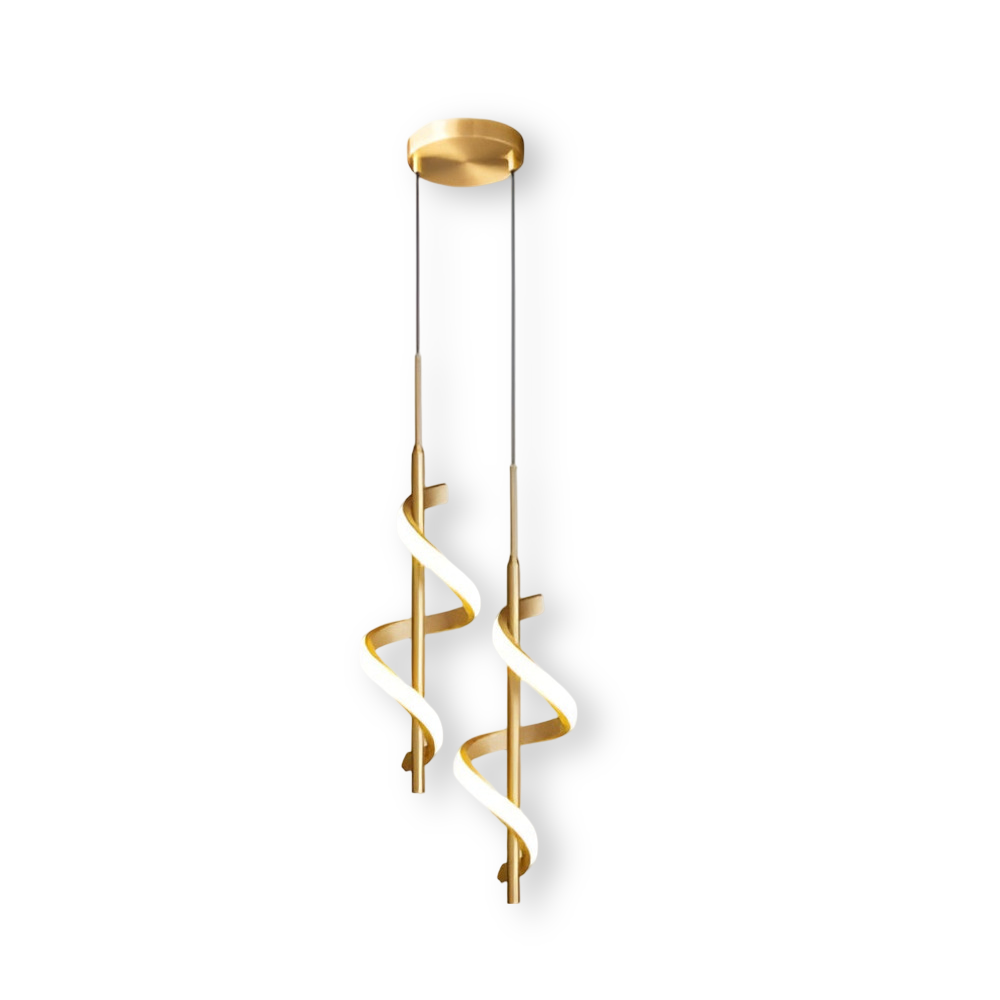 FancyTwirl Kronleuchter- Goldene Spirale Pendelleuchte