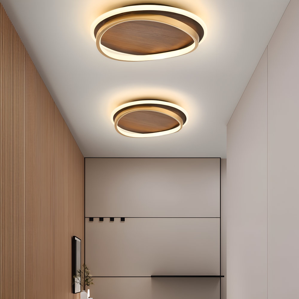 Orb Holz Deckenleuchte - Minimalistische Deckenleuchte - Walnuss Flush Mount Licht