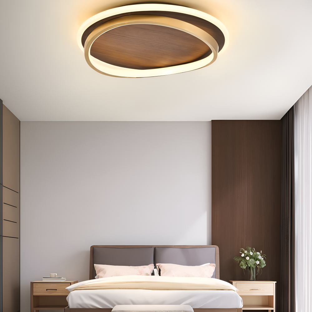 Orb Holz Deckenleuchte - Minimalistische Deckenleuchte - Walnuss Flush Mount Licht