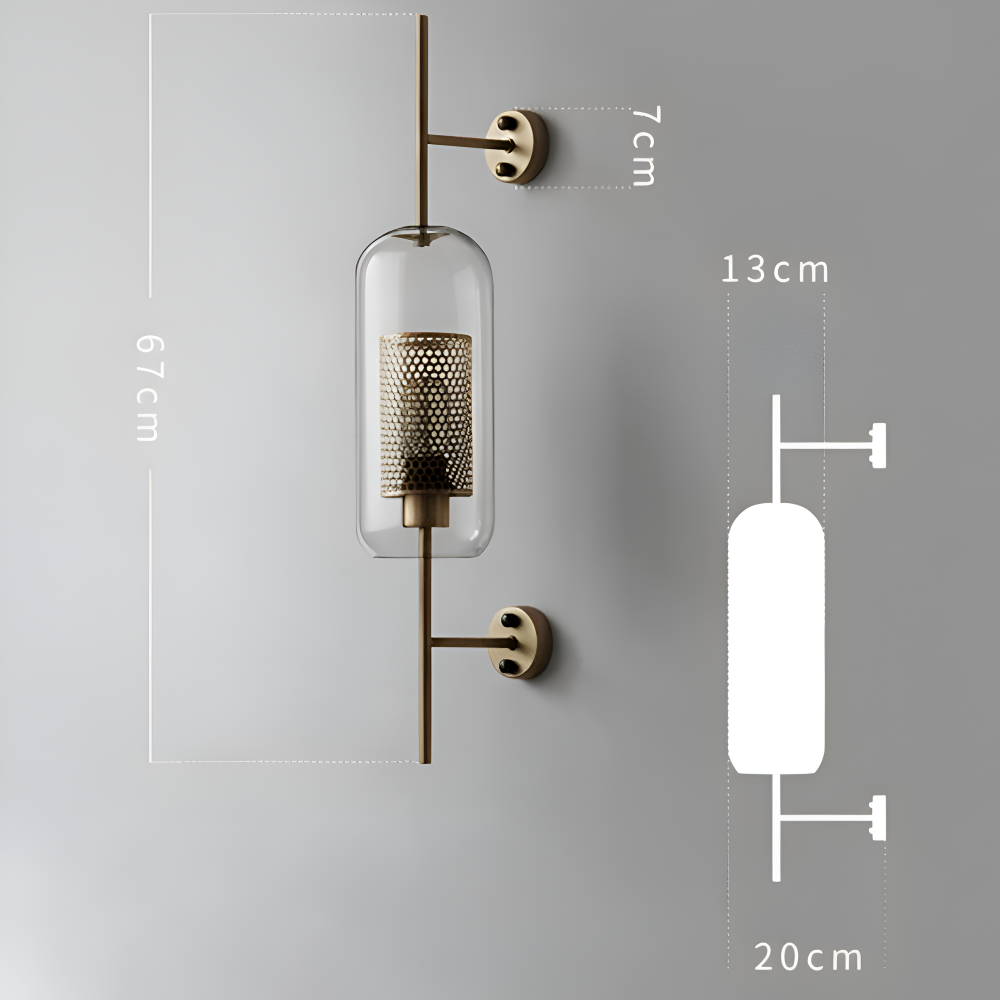 Orbee Wandleuchte - Stilvolle Glas Wandleuchte - Honeycomb Wandleuchte Design - Vintage Wandleuchten LED