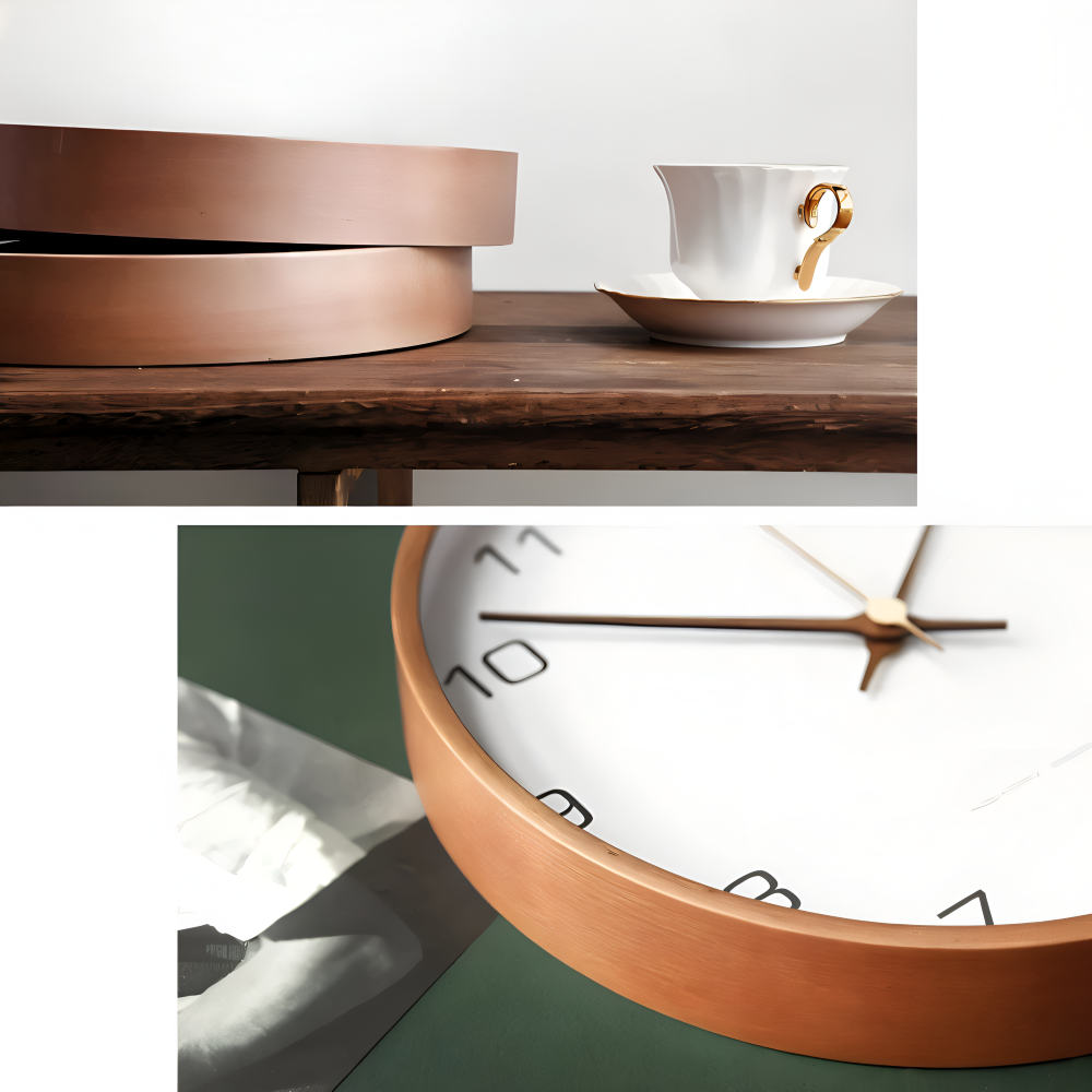 Orbs Uhr - Graue/Weiße Runde Wanduhr aus Kunststoff