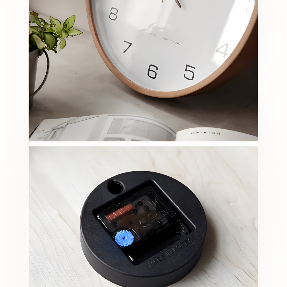 Orbs Uhr - Graue/Weiße Runde Wanduhr aus Kunststoff