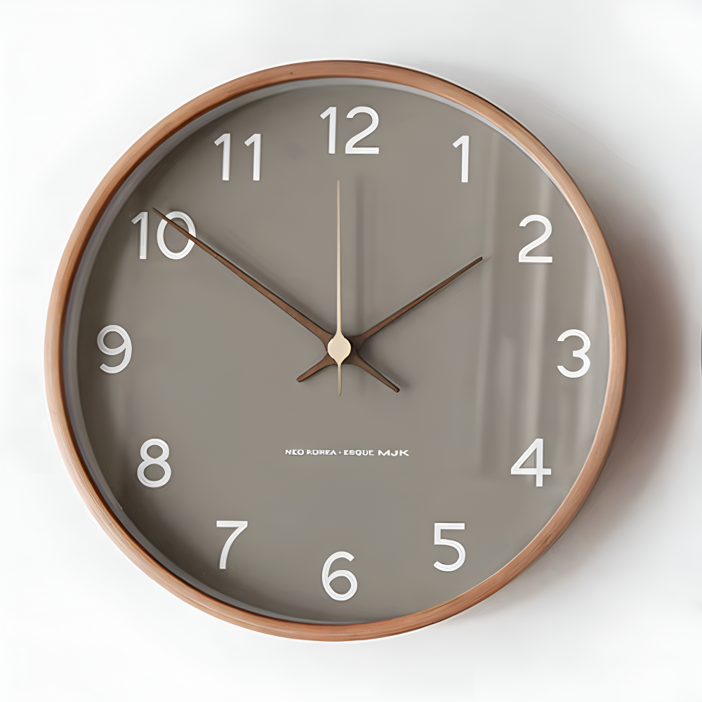 Orbs Uhr - Graue/Weiße Runde Wanduhr aus Kunststoff