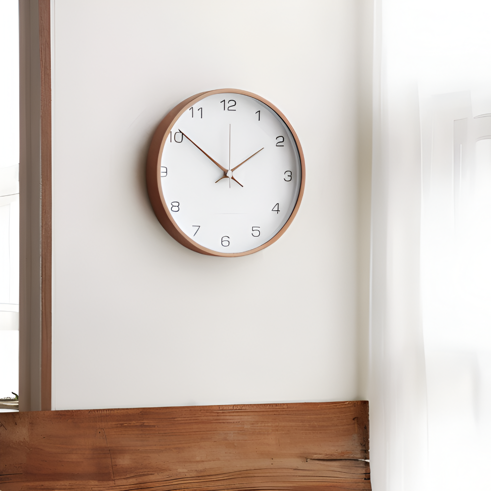 Orbs Uhr - Graue/Weiße Runde Wanduhr aus Kunststoff