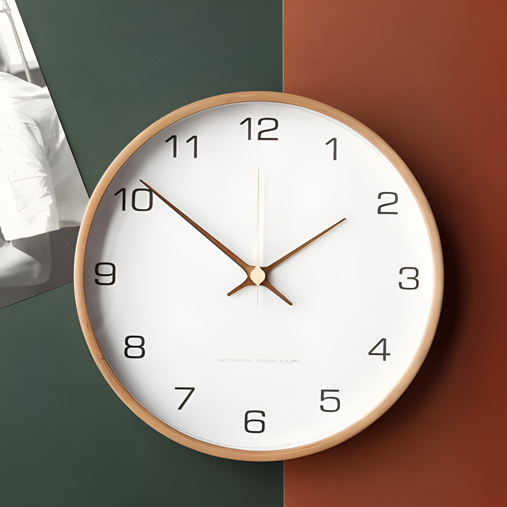 Orbs Uhr - Graue/Weiße Runde Wanduhr aus Kunststoff