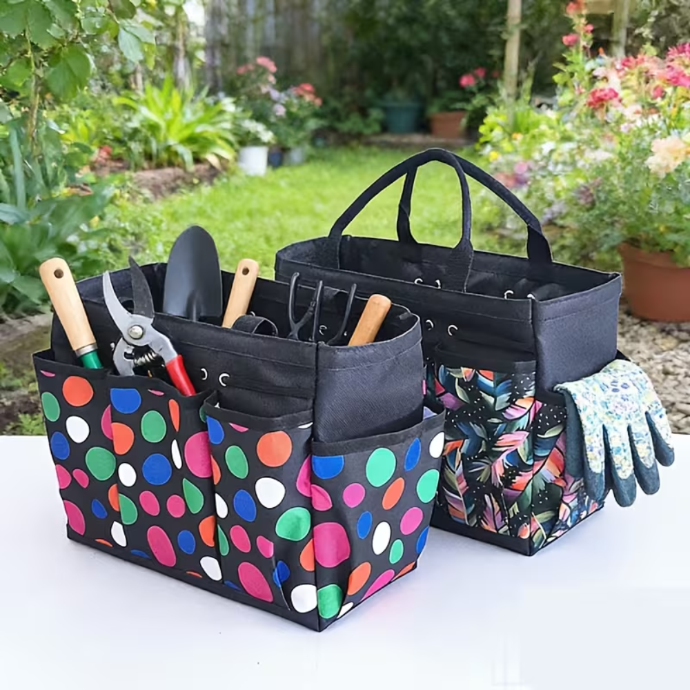Organizer Tasche mit Fächern – Tragbare Aufbewahrungstasche für Gartenwerkzeug, Haushalt, Büro & Picknick