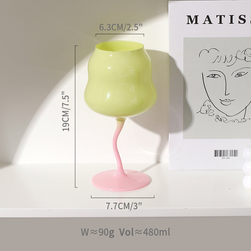 Origineller Unregelmäßiger Weinglas - 473 ml Elegantes Glas für Stilvolles Trinken 0