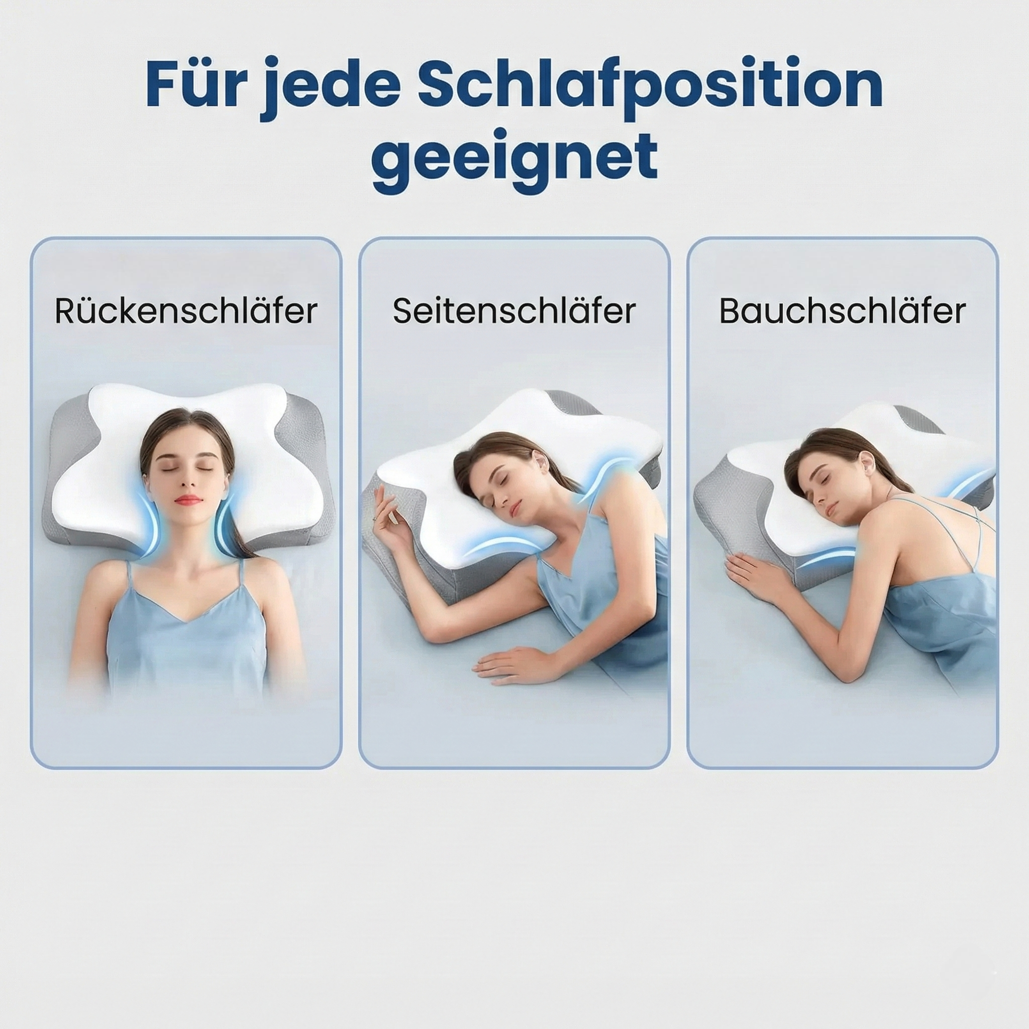 Orthopädisches Nackenstützkissen 6-Zonen – Ergonomisches Stern-Kissen mit Armablage – Memory Foam gegen Nackenschmerzen