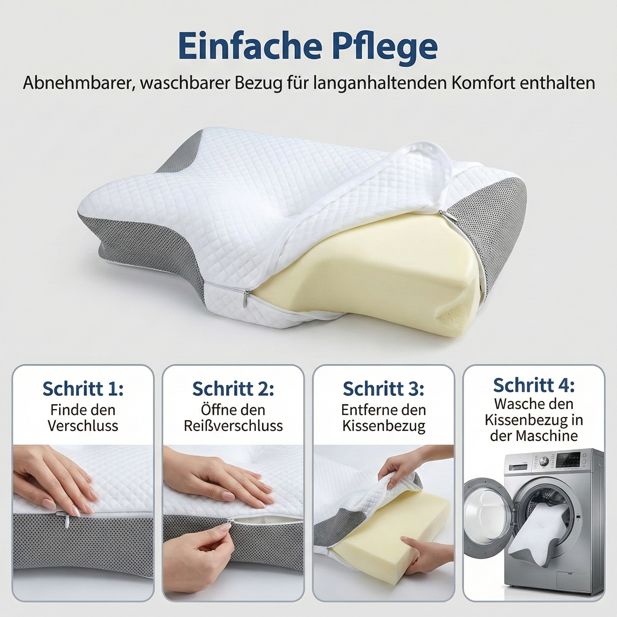 Orthopädisches HWS Nackenstützkissen – Butterfly Design mit Armablage – Memory Foam gegen Nackenschmerzen (60x35cm)