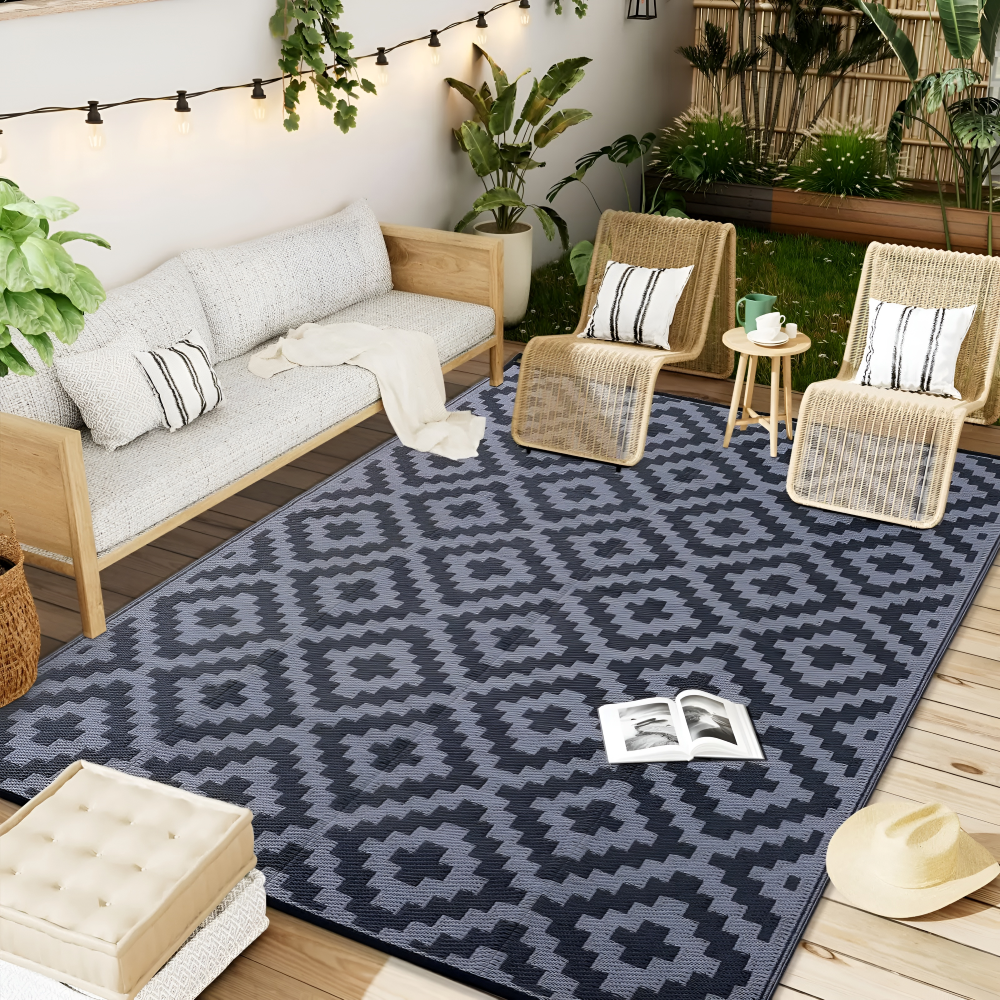 Outdoor Teppich Wendbar – UV-Beständig & Pflegeleicht – Hochwertiges Design für Terrasse, Balkon & Camping
