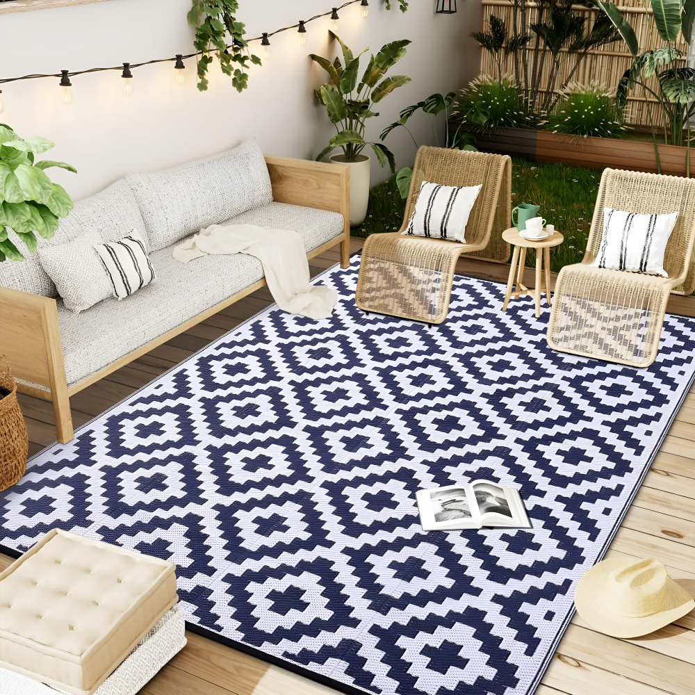 Outdoor Teppich Wendbar – UV-Beständig & Pflegeleicht – Hochwertiges Design für Terrasse, Balkon & Camping