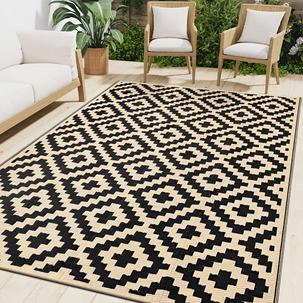 Outdoor Teppich Wendbar – UV-Beständig & Pflegeleicht – Hochwertiges Design für Terrasse, Balkon & Camping