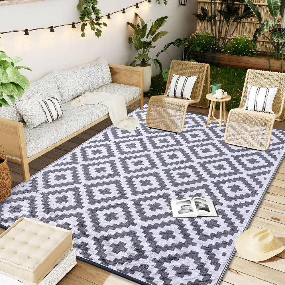 Outdoor Teppich Wendbar – UV-Beständig & Pflegeleicht – Hochwertiges Design für Terrasse, Balkon & Camping
