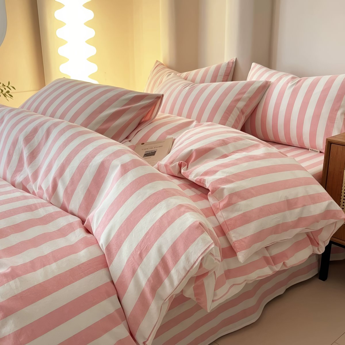 Pastell Gestreiftes Bettwäsche Set - Weiche Baumwollmischung für Stilvolles Schlafzimmer 3