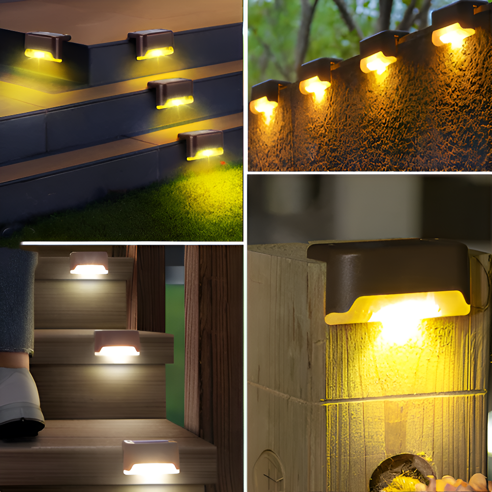 PathStep Lights - LED Solar Treppenbeleuchtung - Wasserdichte Wandleuchte für draußen