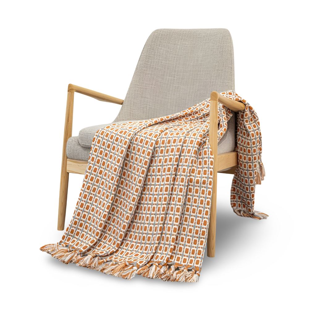 PeaKnit Plaid - Mehrzweck Decke - Lebendige Polyester Fleece Blanket mit Quaste