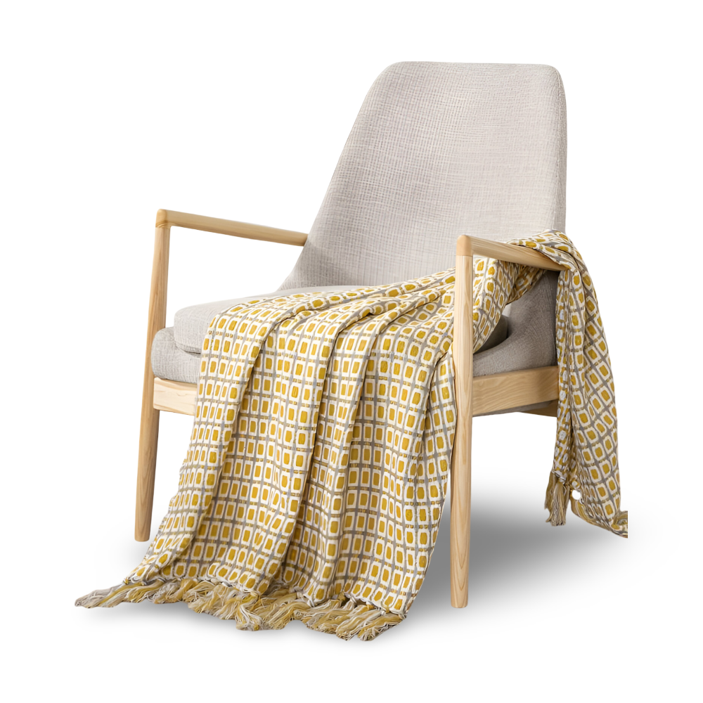 PeaKnit Plaid - Mehrzweck Decke - Lebendige Polyester Fleece Blanket mit Quaste