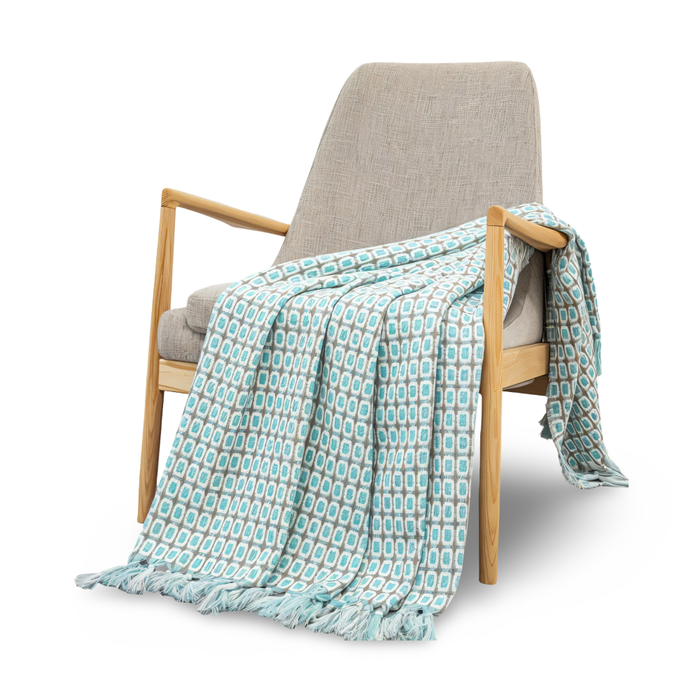 PeaKnit Plaid - Mehrzweck Decke - Lebendige Polyester Fleece Blanket mit Quaste