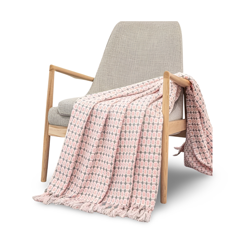 PeaKnit Plaid - Mehrzweck Decke - Lebendige Polyester Fleece Blanket mit Quaste