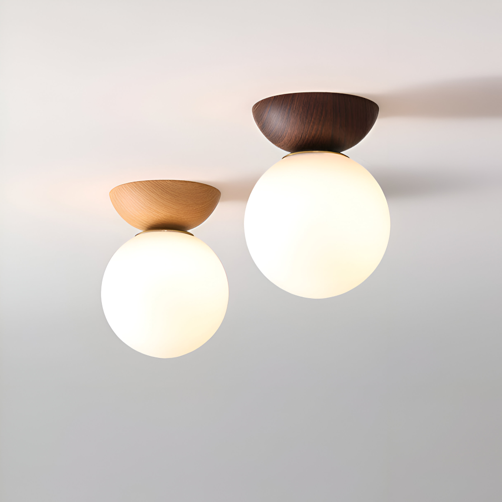 Perle LED-Deckenleuchte - Japanische Kugel Pendelleuchte - Orb Semi Flush Mount Beleuchtung