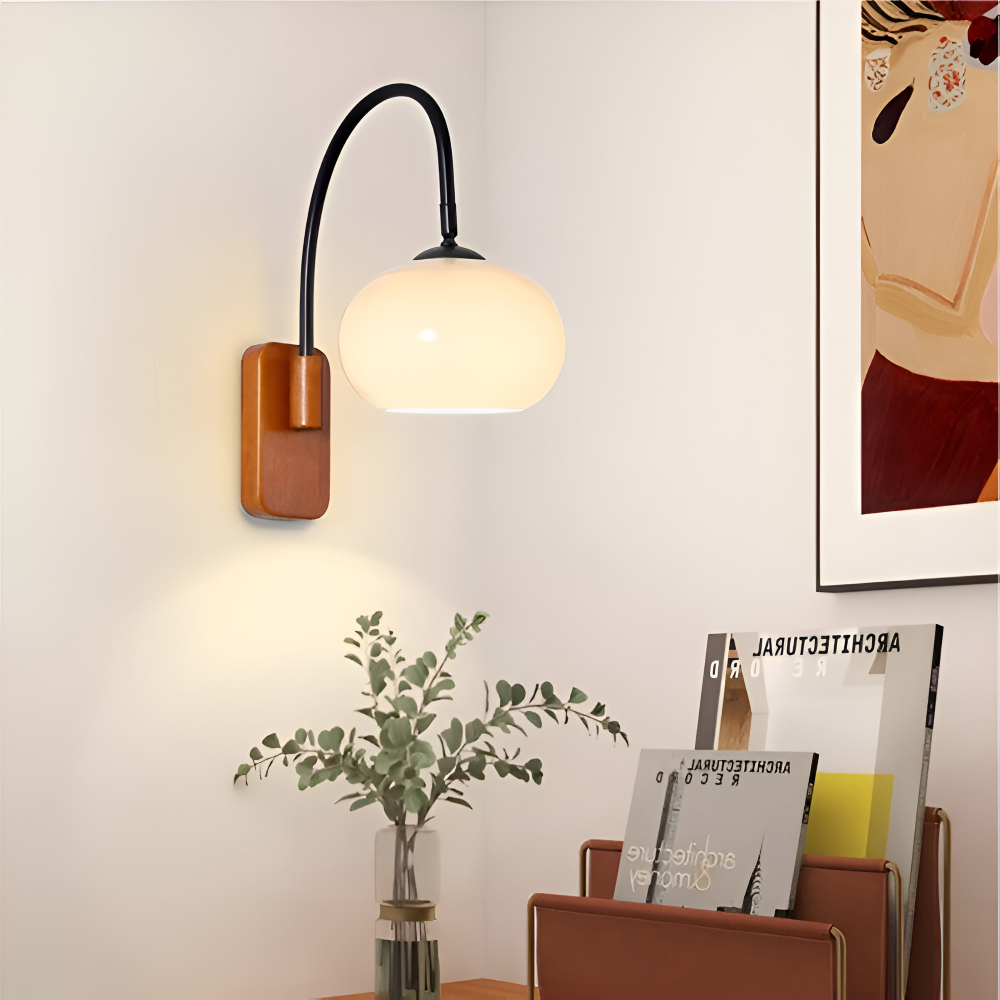Persi Wandleuchte - Persimmon Glas Wandleuchte - Bauhaus Wandleuchte Design - Schlafzimmer Wandleuchten LED
