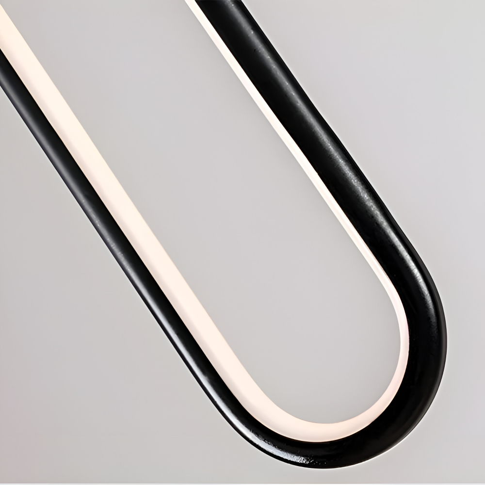 PinOval Pendelleuchte - Schwarzes Aluminium, Längliche LED Hängelampe