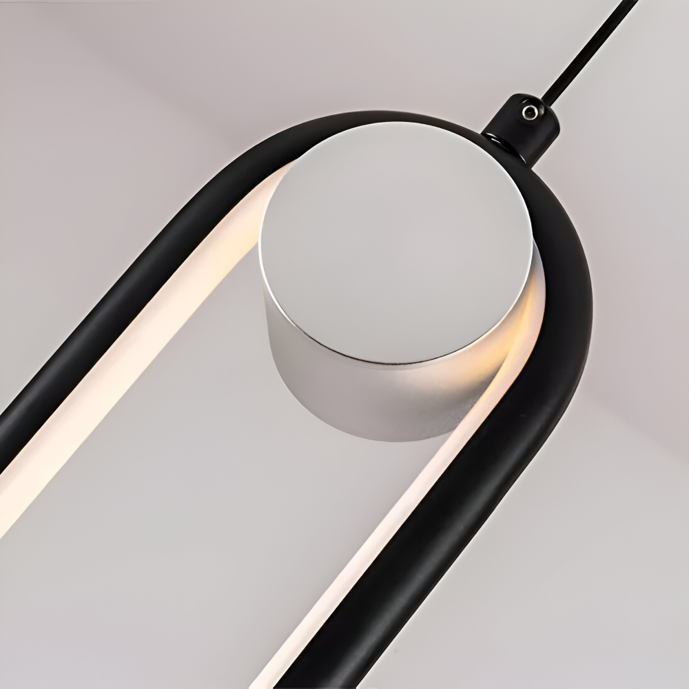 PinOval Pendelleuchte - Schwarzes Aluminium, Längliche LED Hängelampe